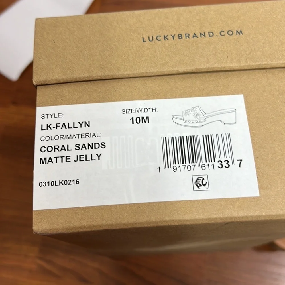 Lucky Brand Fallyn Coral Sands Matte Jelly Platform Sandals - NIB Sz 10M